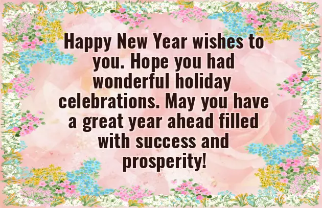 Happy New Year Wishes Professional Email