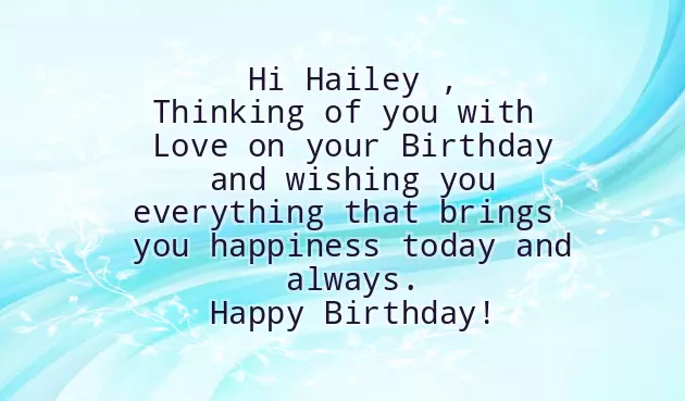 Happy Birthday Hailey