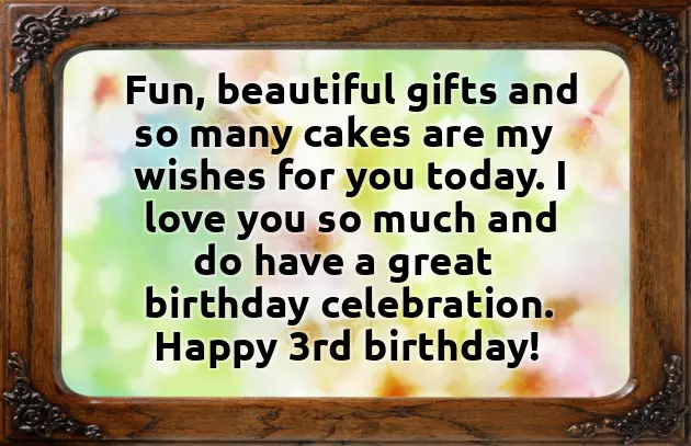 3 Year Old Boy Birthday Wishes