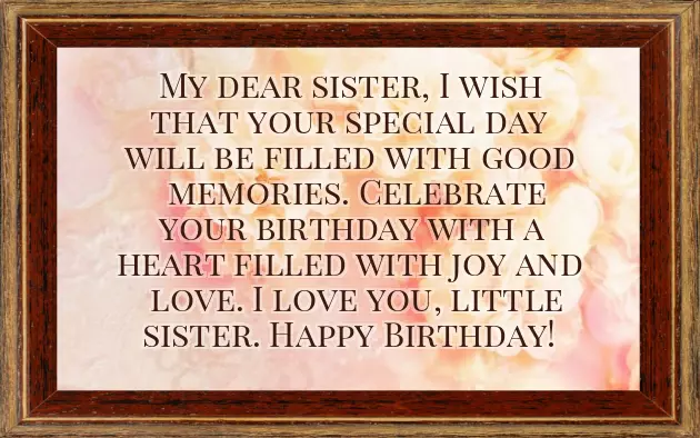 Little Sister Happy Birthday Wishes