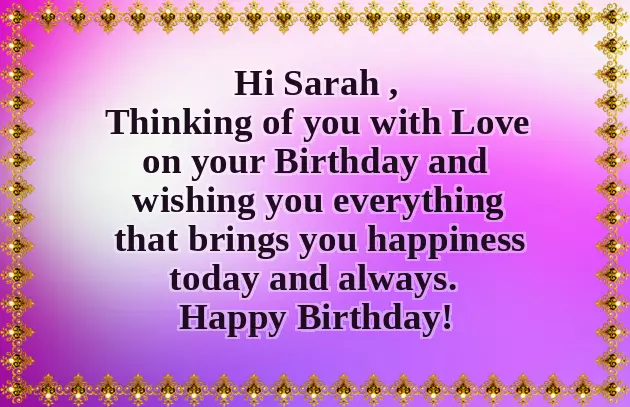Happy Birthday To Sarah