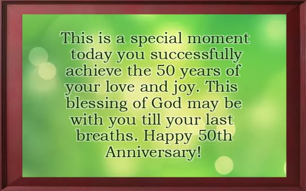 Golden Jubilee Birthday Wishes