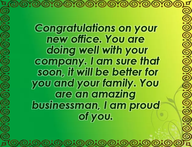 Congratulations For Your New Office