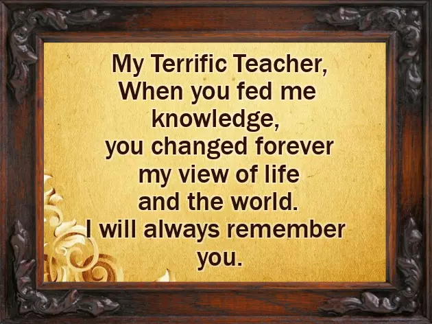 Gratitude Poems For Teachers