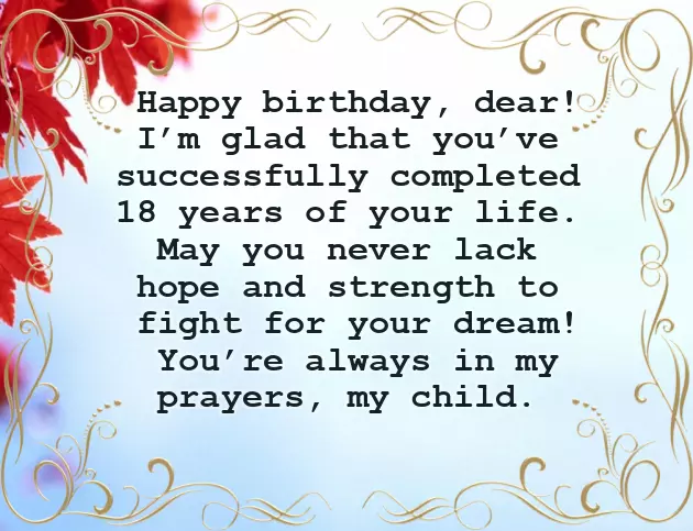 Birthday Quotes For 18 Year Old Son