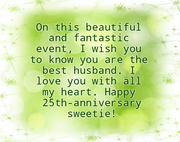 Silver Jubilee Wedding Anniversary Greetings