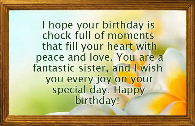 Best Wishes To Sister For Birthday