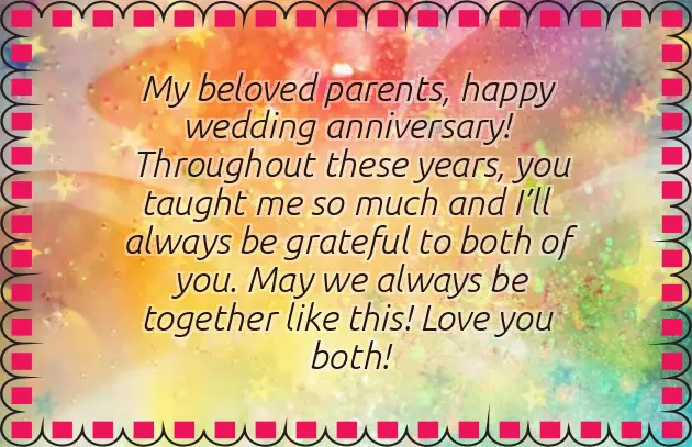 Wedding Anniversary Greetings For Parents