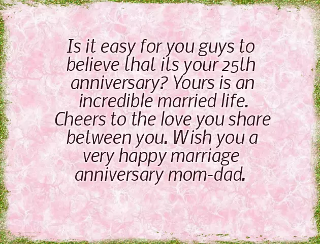 Wishes On 25Th Anniversary