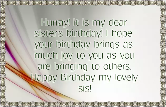 Best Wishes For Sister Birthday
