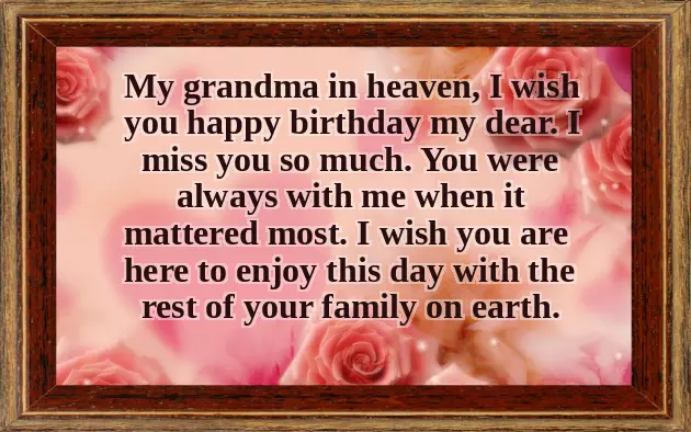 Happy Birthday To Grandmother In Heaven