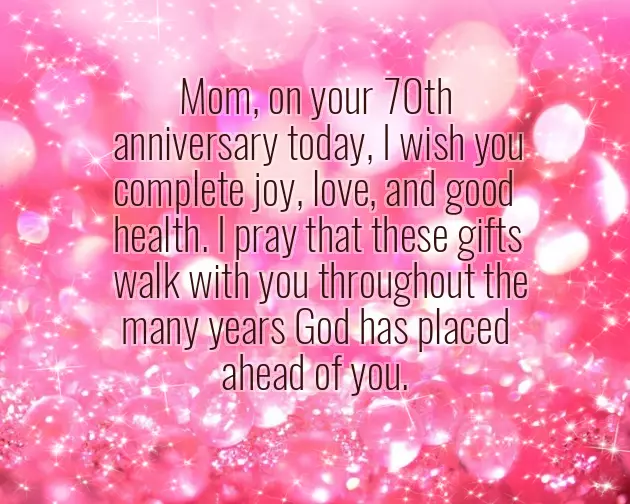70Th Birthday Greetings For Mother