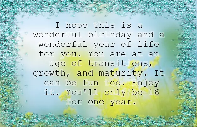 Birthday Wishes For Sweet 16 Niece