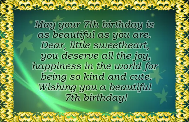 Happy 7Th Birthday Wishes For Niece