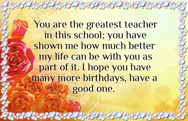 Happy Birthday Teacher