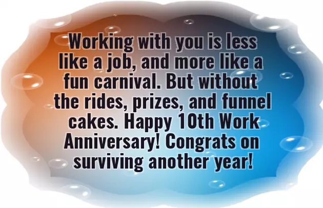 Funny Work Anniversary Quotes