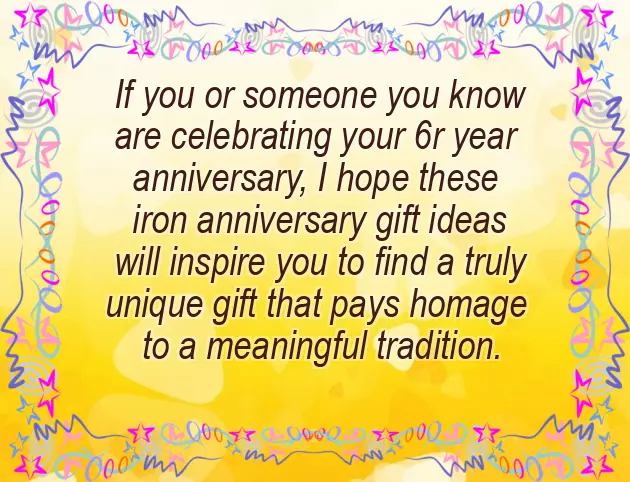 6 Year Wedding Anniversary Gift