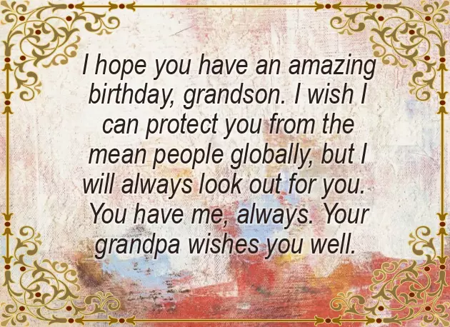 Birthday Greetings To My Grandson