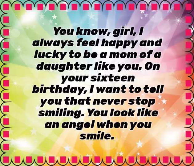Birthday Wishes For Daughter Sweet 16