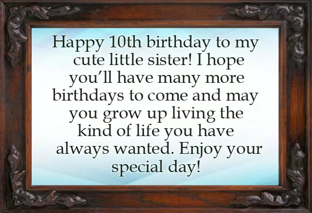Niece 10Th Birthday Wishes