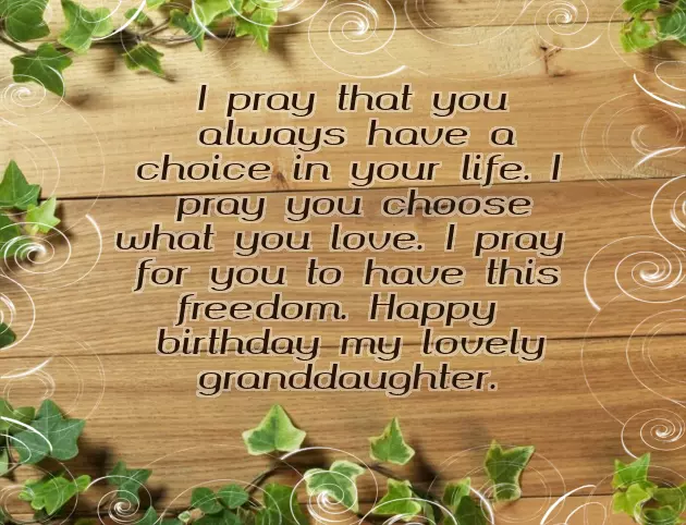 Birthday Blessings For My Granddaughter