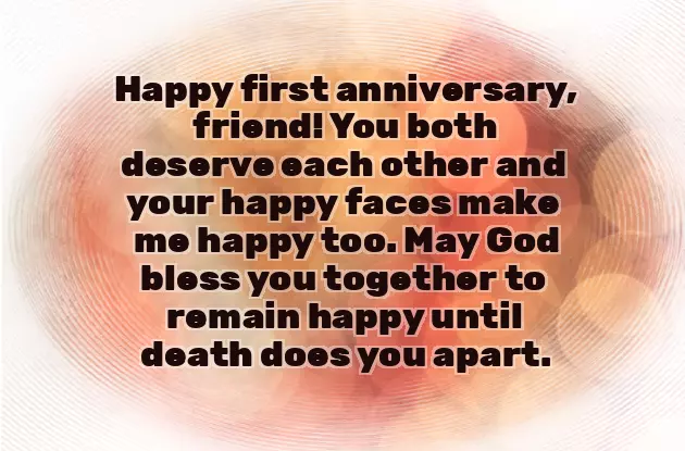 First Marriage Anniversary Wishes For Friend
