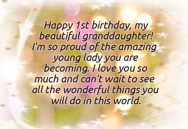 1St Birthday Wishes Granddaughter 1St Birthday Wishes Granddaughter