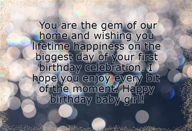 Short 1St Birthday Wishes For Baby Girl