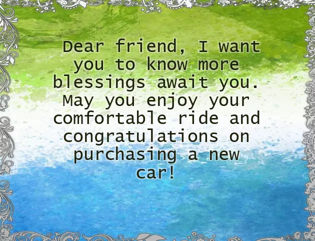 Congratulations On Your Car