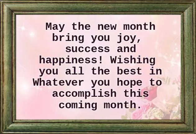Sweet New Month Message Sweet New Month Message