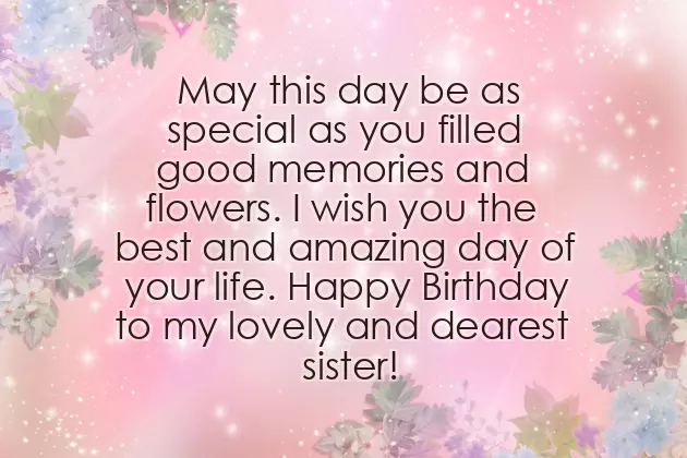 Birthday Wishes Cute Sister