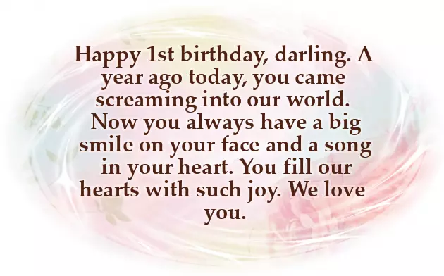 1 Year Baby Girl Birthday Wishes