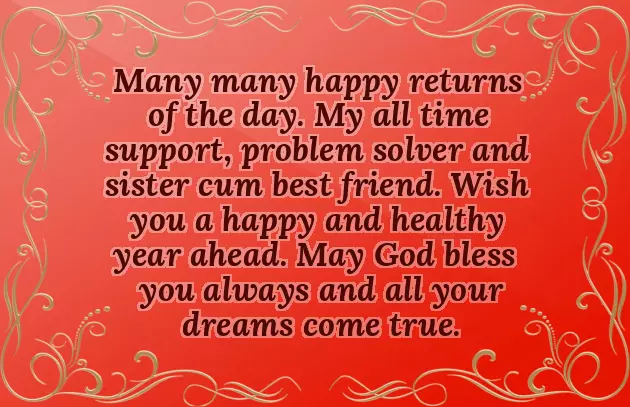 Best Birthday Wishes For Sister Like Friend