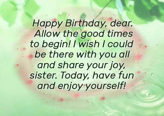 Birthday Sentence For Sister