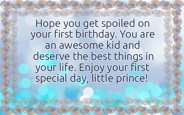 Birthday Wishes For One Year Old Son