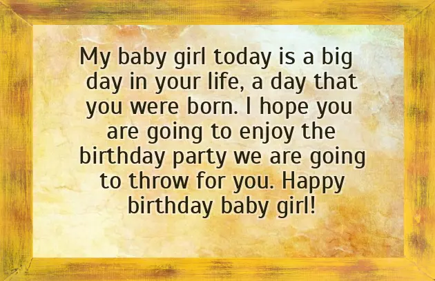Short Birthday Wishes For Baby Girl