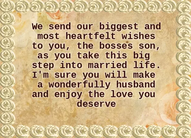 Wedding Wishes For Boss Son