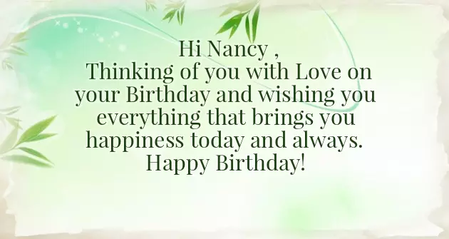 Happy Birthday Nancy