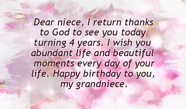 4Th Birthday Wishes For Niece 4Th Birthday Wishes For Niece