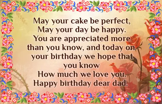 Short Birthday Poems For Dad