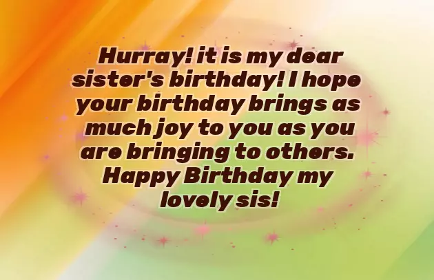 Birthday Wishes For Sister By Brother