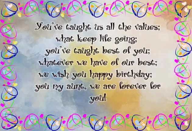 Birthday Sms For Aunty