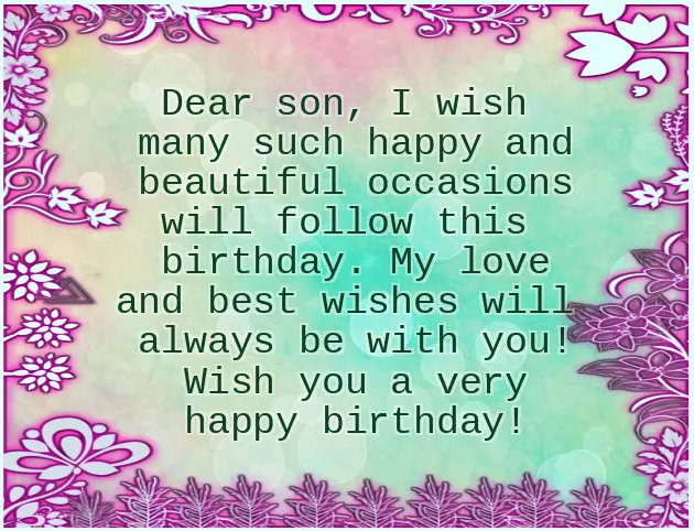 Happy Birthday Wishes Dear Son