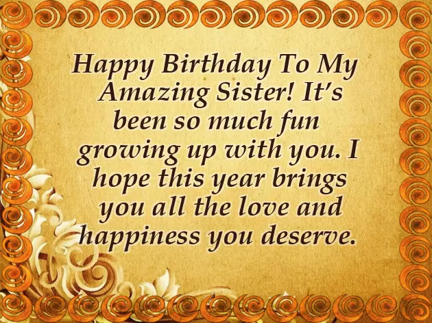 Happy Birthday To An Amazing Sister