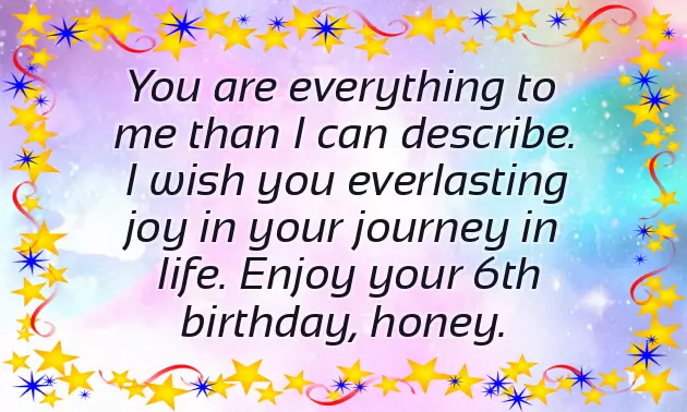 Birthday Wishes For Six Years Old Girl