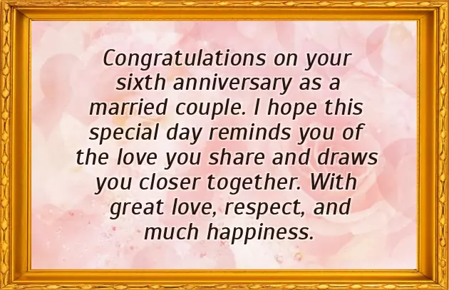 Happy 6Th Anniversary Wishes Happy 6Th Anniversary Wishes