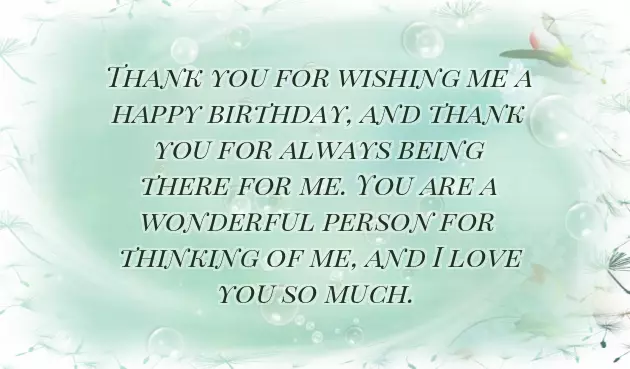 Thank You For Your Birthday Greetings And Wishes