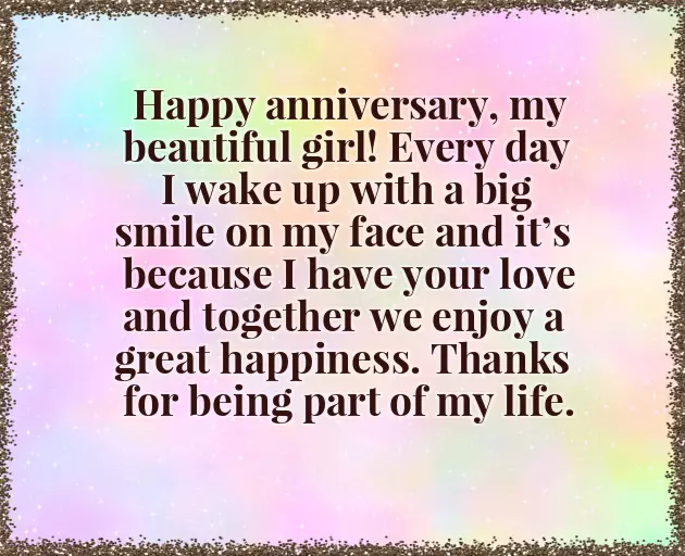 Happy Anniversary Wish To Girlfriend