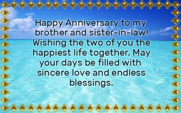 Brother And Sister In Law Marriage Anniversary Wishes