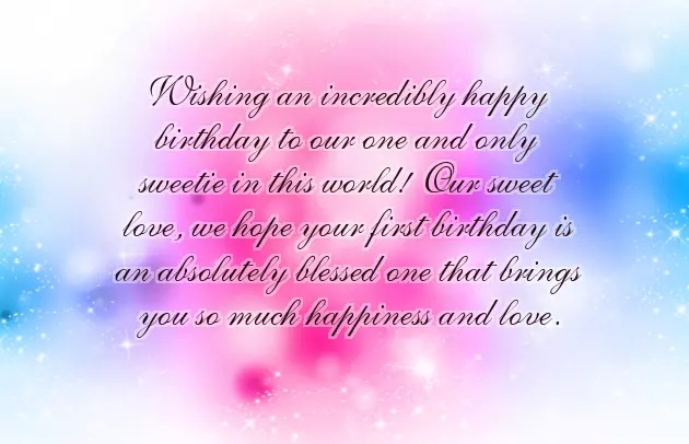 Happy Birthday Wishes For One Year Baby Girl